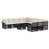 vidaXL Tuinbankenset 12 pcs Zwart poly rattan