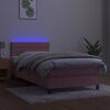 vidaXL Boxspring met matras en LED fluweel roze 100x200 cm