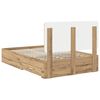 vidaXL Bedframe met hoofdeinde Artisan Eiken 120 x 190 cm Bewerkt hout