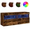 vidaXL Tv-wandmeubel met LED-verlichting 100x30x40 cm gerookt eiken