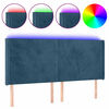 vidaXL Hoofdbord LED 203x16x118/128 cm fluweel donkerblauw