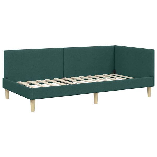 vidaXL Hoekbedframe met hoofdeinde Donkergroen 80 cm x 200 cm Fluweel