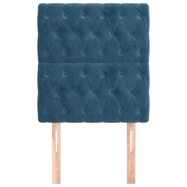 vidaXL Hoofdbord donkerblauw 80x7x118/128 cm fluweel