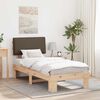 vidaXL Bedframe met Gevoerd Hoofdgedeelte Taupe 80 x 200 cm