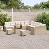 vidaXL Tuinbankenset met kussen 13 pcs Beige poly rattan