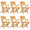 vidaXL Klapstoelen 6 stuks 55x61x90 cm Massief teakhout