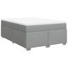 vidaXL Boxspring met matras stof lichtgrijs 160x200 cm