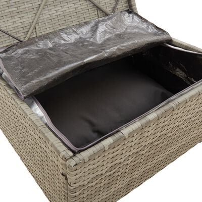 vidaXL 3-delige Loungeset met kussens poly rattan grijs