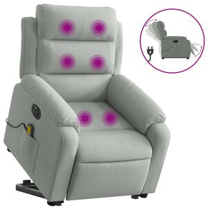 vidaXL Sta-op-massagestoel elektrisch verstelbaar fluweel lichtgrijs