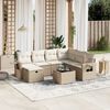 vidaXL 8-delige Loungeset met kussens poly rattan beige