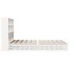 vidaXL Bed met boekenkast zonder matras massief hout wit 160x200 cm