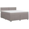 vidaXL Boxspringbed met matras met hoofdeinde Taupe 160 x 200 cm Stof