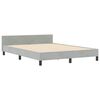 vidaXL Boxspringbed met hoofdeinde Lichtgrijs 140 x 190 cm Fluweel