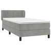 vidaXL Boxspring met matras fluweel lichtgrijs 90x190 cm