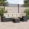 vidaXL 6-delige Loungeset met kussens poly rattan zwart