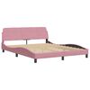vidaXL Bed met matras fluweel roze 160x200 cm