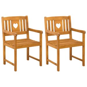 vidaXL Tuinstoelen 2 pcs Naturel Massief Acaciahout