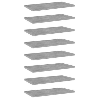 vidaXL Wandschappen 8 st 40x20x1,5 cm bewerkt hout betongrijs