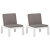 vidaXL Loungestoelen 2 st met kussens kunststof wit