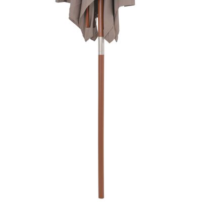 vidaXL Parasol met houten paal 150x200 cm taupe