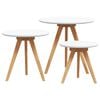 vidaXL Salontafel 3 st Bruin 50 x 50 x 46 cm Massief Notenhout