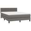 vidaXL Boxspring met matras kunstleer grijs 140x200 cm