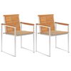 vidaXL Tuinstoelen 2 st met kussens massief acaciahout en staal