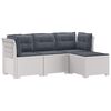 vidaXL 4-Persoons Tuinbank met Kussens Rieten Look PP Wit