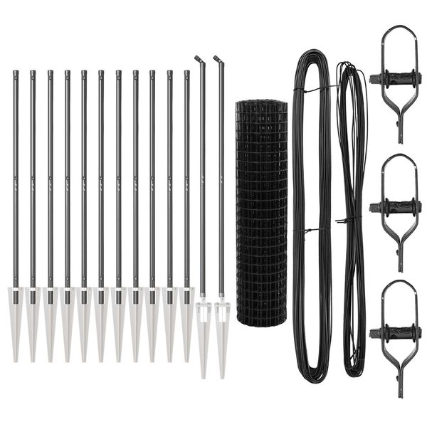 vidaXL Hek met Paal Grijs 1,2 x 25 m Staal