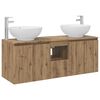 vidaXL Badkamerkastenset 3 st Artisanaal eiken 129 x 44,5 x 80 cm