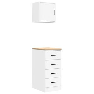 vidaXL Garagekasten 2 st spaanplaat wit