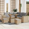 vidaXL Tuin Sofa Set met kussen 8 pcs Beige poly rattan