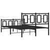 vidaXL Bedframe met hoofd- en voeteneinde metaal zwart 120x190 cm
