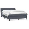 vidaXL Boxspring met matras fluweel donkergrijs 160x210 cm