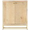 vidaXL Dressoir 60x30x70 cm massief mangohout goudkleurig
