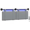 vidaXL Hangend hoofdbord Met LED-verlichting Lichtgrijs Stof