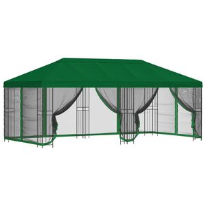 vidaXL Paviljoen met zijwanden 6 x 3 m Groen Polyester en staal
