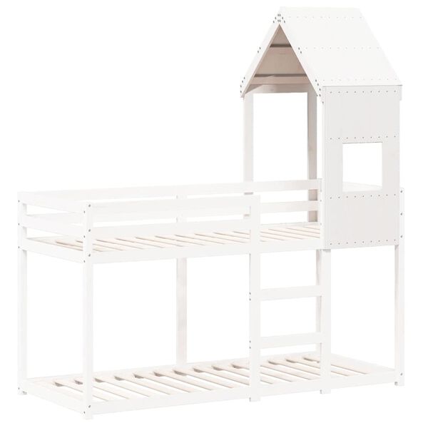 vidaXL Kinderbedhuisje 55x99x139,5 cm massief grenenhout wit