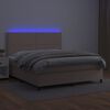 vidaXL Boxspring met matras en LED kunstleer cappuccinokleur 180x200cm