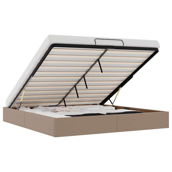 vidaXL Bedframe zonder matras 180x200 cm kunstleer cappuccinokleurig