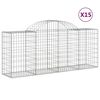 vidaXL Schanskorven 15 st gewelfd 200x50x80/100 cm ijzer