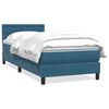 vidaXL Boxspring met matras fluweel donkerblauw 100x220 cm