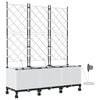 vidaXL Tuin Pot met Irrigatie en Wielen 3 st Wit 120 x 40 x 148 cm PP