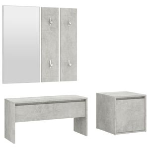 vidaXL Garderobe set bewerkt hout betongrijs