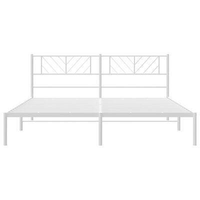 vidaXL Bedframe met hoofdbord metaal wit 180x200 cm