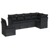 vidaXL 6-delige Loungeset met kussens poly rattan zwart