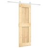 vidaXL Schuifdeur Natuurlijk en Wit 70 x 210 cm Massief Grenenhout