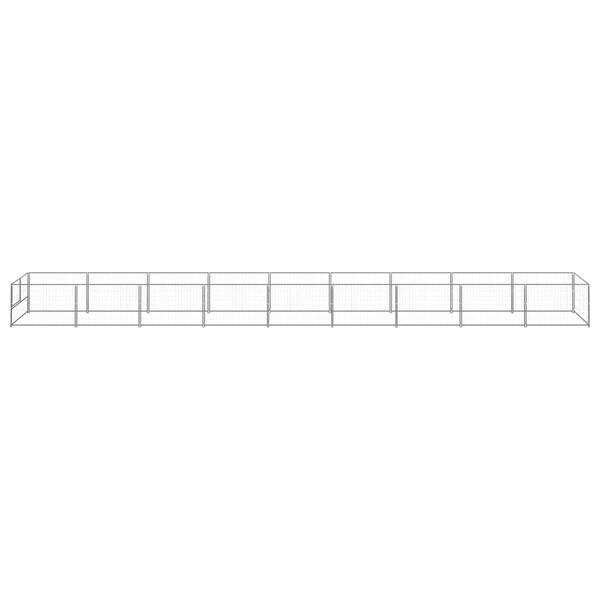 vidaXL Hondenkennel 9 m&sup2; staal zilverkleurig