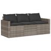vidaXL 6-delige Loungeset met kussens poly rattan grijs