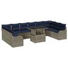 vidaXL Tuin Sofa Set 11 st Grijs Poly riet